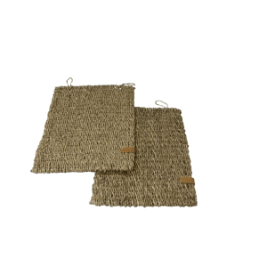 2er Set Rohrschneider Kratzmatten aus Seegras für Katzen, eckig, zur Wandmontage oder als Liegeplatz.
