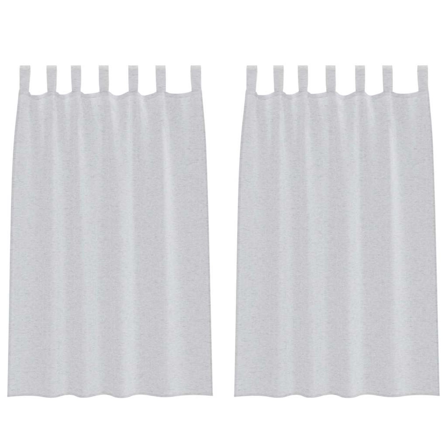 vidaXL Voile-Vorhänge 2 Stk Hellgrau 140x175cm Polyester 4108048 günstig online kaufen