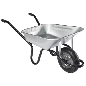 Haemmerlin Schubkarre Aktiv Premium, 100 l, verzinkte Mulde, Luftrad. Ideal für Bau und Garten.