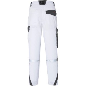 Kübler Pulse Bundhose Eco, weiß/anthrazit, Gr. 56, Rückansicht. Arbeitskleidung mit Cargotaschen.