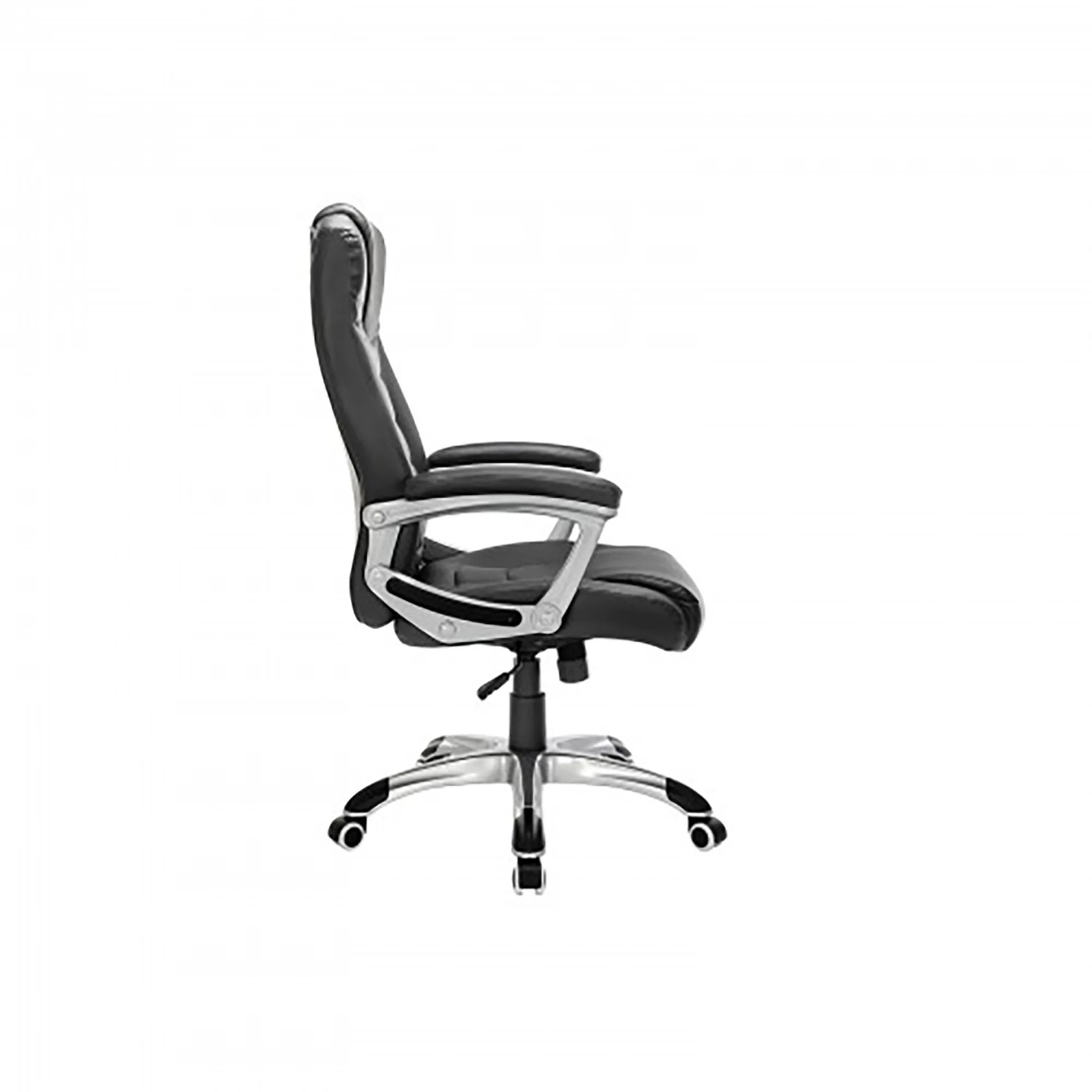 Schwarzer Songmics Chefsessel mit Wippfunktion, ergonomisch und höhenverstellbar.