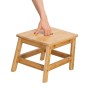 Zeller Fußbank aus Bambus, 25x26x38,5 cm, mit Griffloch. Ideal als Tritt oder Sitzgelegenheit.