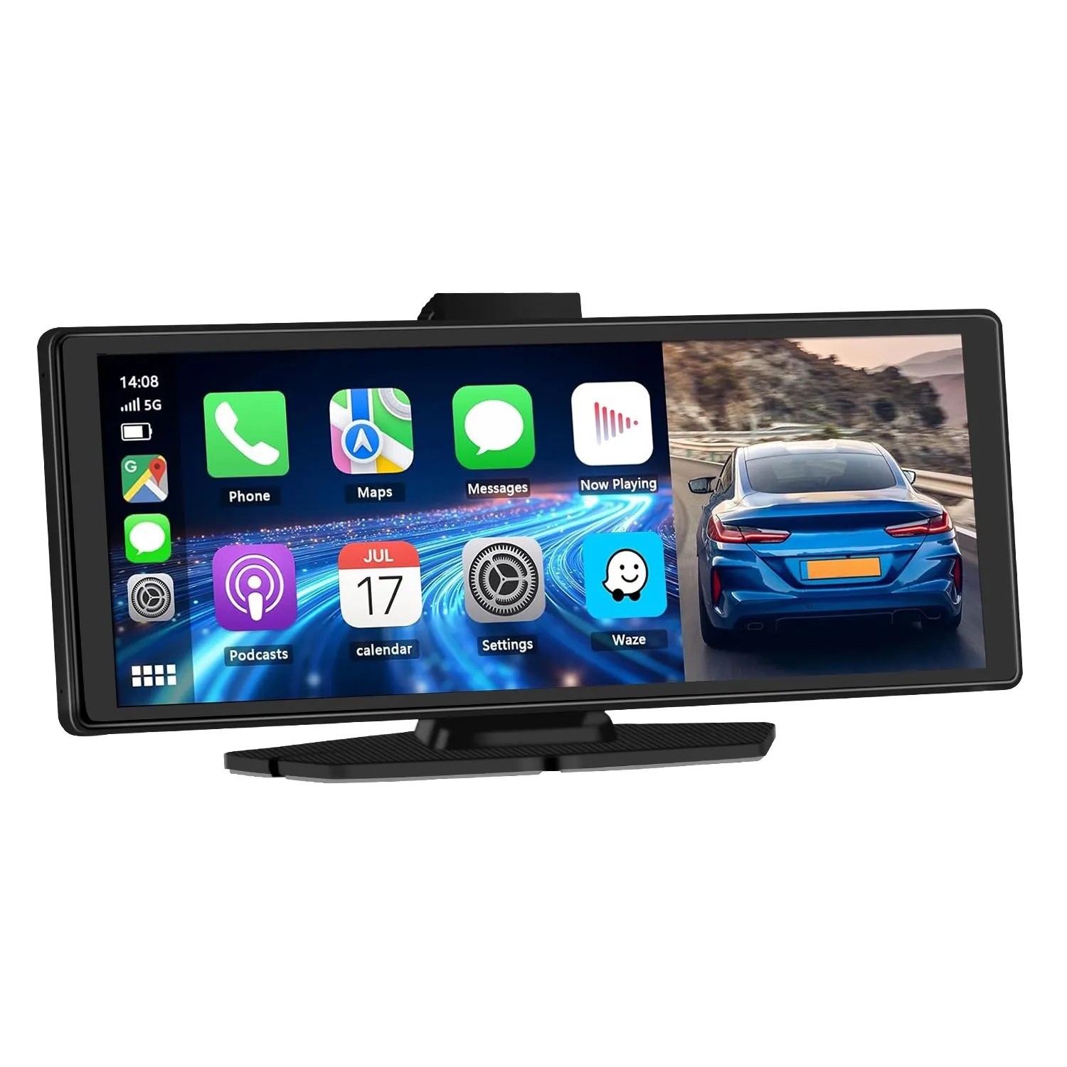 Junsun 10 Zoll Wireless CarPlay 4K-Frontkamera Und 1080P-Rückfahrkamera SDKarte Mit 64 GB Speicher
