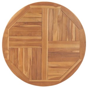 vidaXL Tischplatte Massivholz Teak Rund 2,5 cm 90 cm 48987