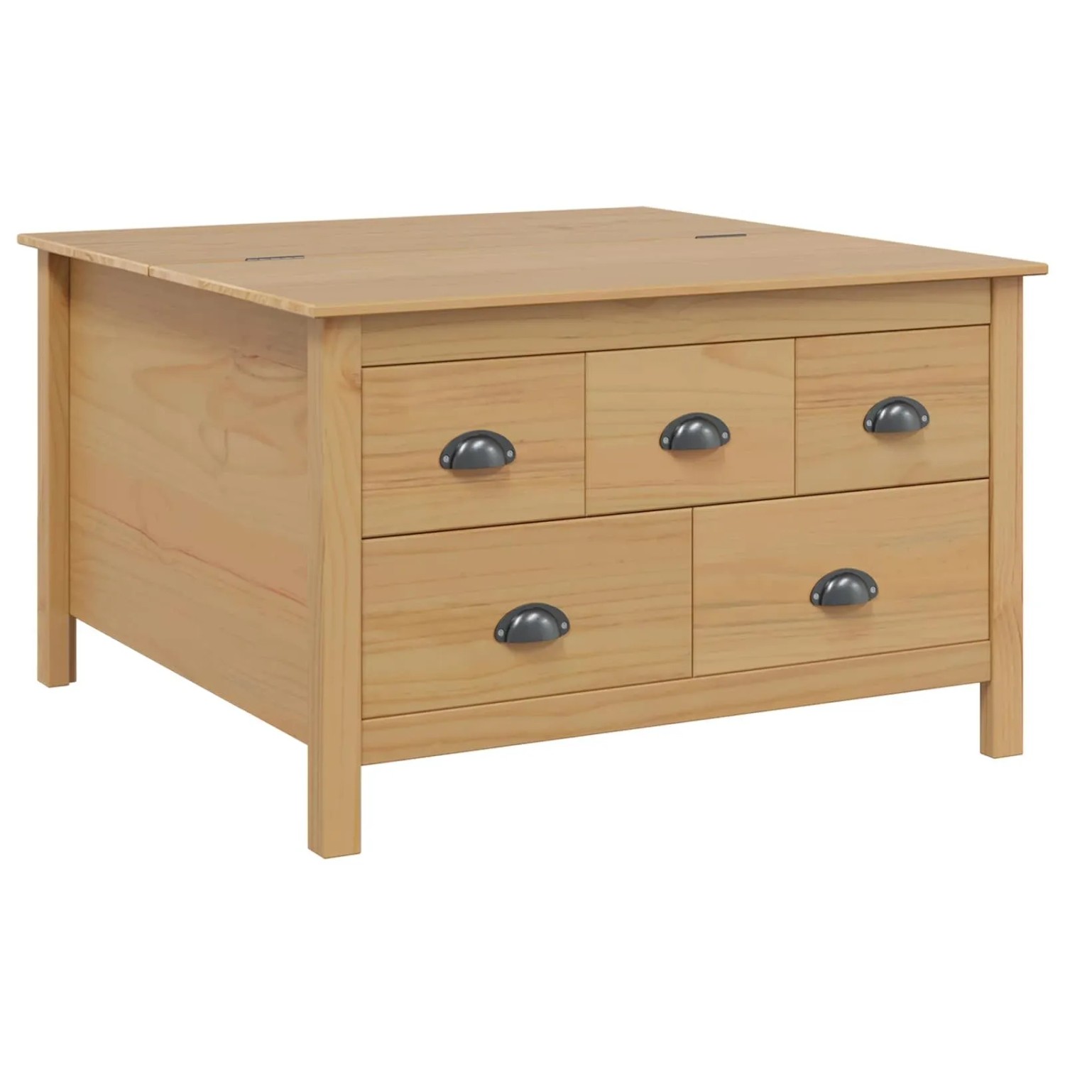 vidaXL Couchtisch mit Schubladen HILL Honigbraun 79,5 x 79,5 x 49 cm 42025040