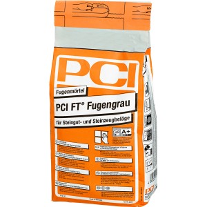 PCI FT Fugengrau Fugenmörtel, silbergrau, 5 kg Sack für Fliesen- und Mosaikbeläge.