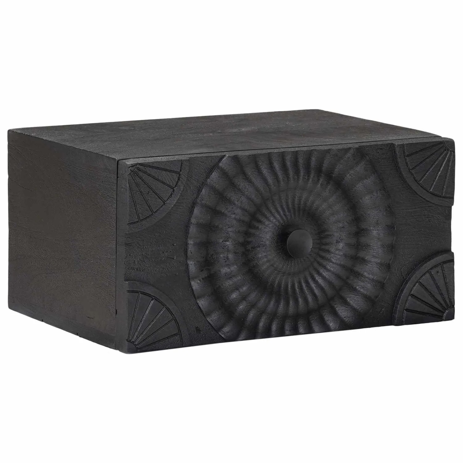vidaXL Handgefertigter Nachttisch Schwarz 40 x 30 x 20 cm 42020079