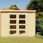 Finn Art Gartenhaus Funny 13 mit Flachdach und Doppeltür mit Fenstern, 3x2 m.