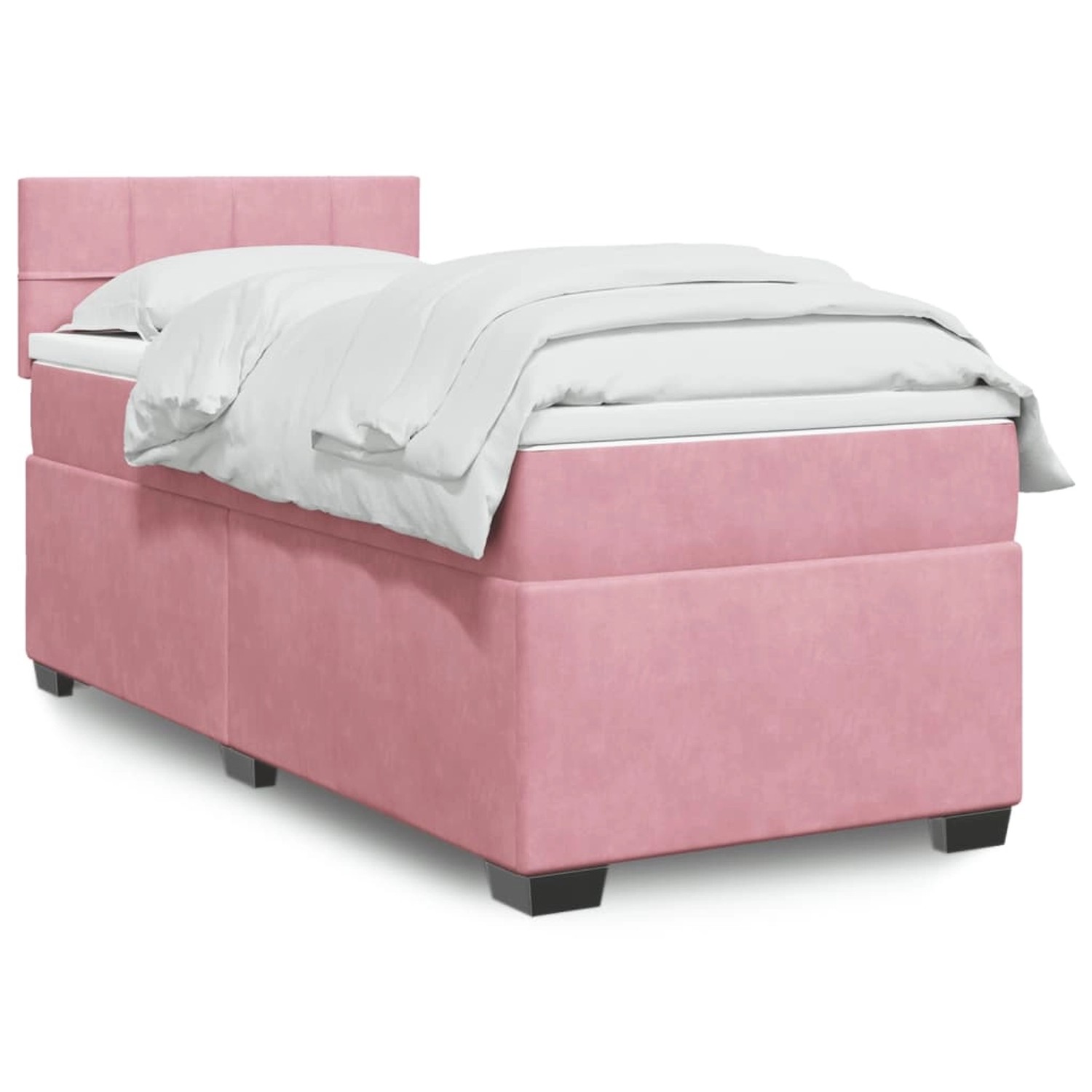 vidaXL Boxspringbett mit Matratze Rosa 100x200 cm Samt 3288539 günstig online kaufen