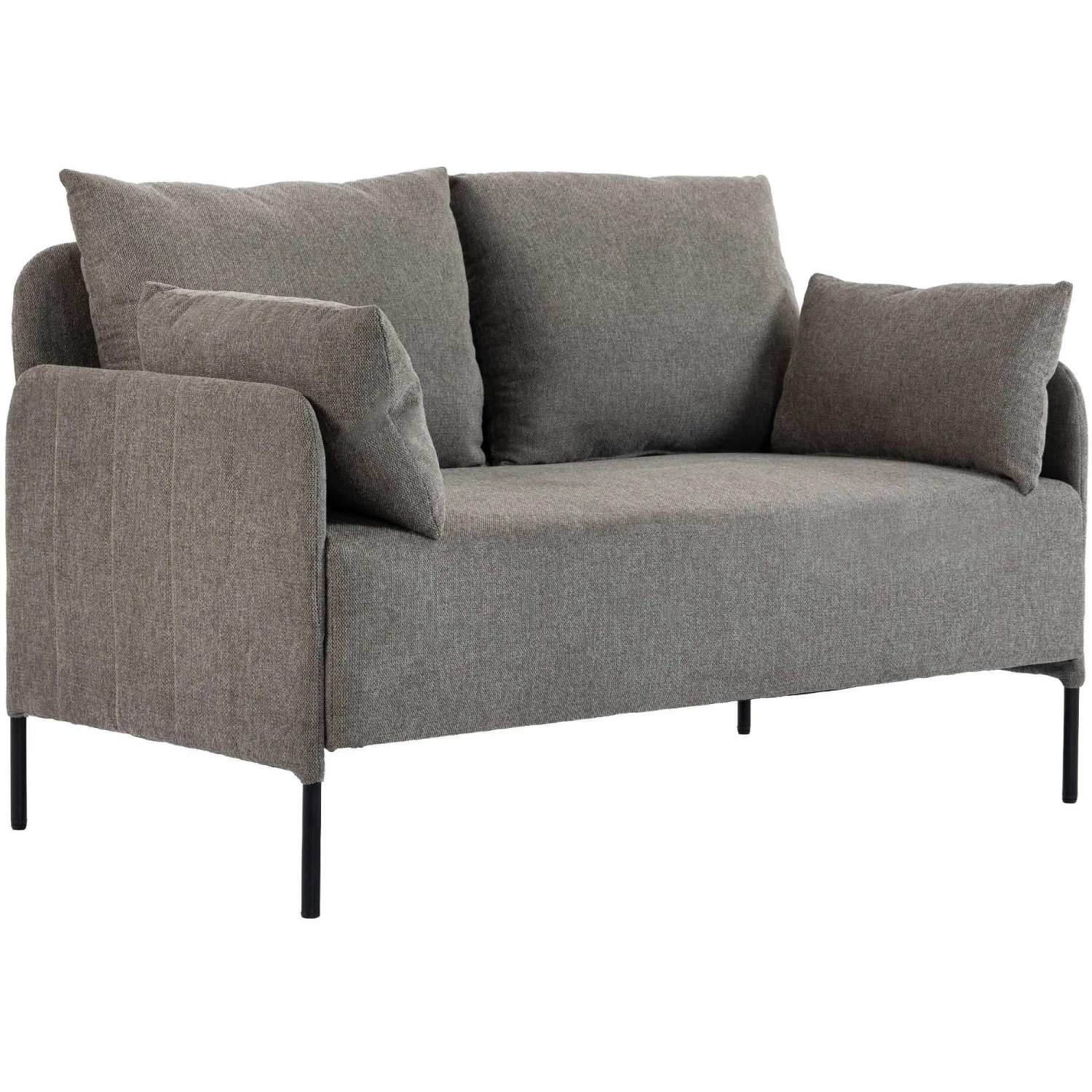 DELUKE Couch BERND 2-Sitzer Stoff 131x79x79cm Stoff Taupe Sofa Loungesofa für Wohnzimmer Schlafzimmer Leseecke
