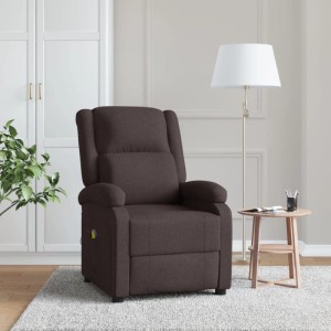 vidaXL Ohrensessel mit Massagefunktion Dunkelbraun Stoff 342431