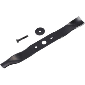 Messer für LUX-TOOLS Benzin-Rasenmäher B-RM-46HM, Ersatzteil mit Schraube und Unterlegscheibe.