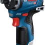 Bosch Professional Akku-Schlagbohrschrauber GSR 12V-35 Solo, blau/schwarz, mit Bit-Aufnahme und Gürtelclip.