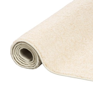 Gerollter, creme-farbener Snapstyle Hochflor Velours Teppichläufer Mona, 100x400cm.