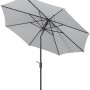 Schneider Marktschirm, Ø 270 cm, silbergrau, mit Kurbelmechanik. Sonnenschirm für Garten und Balkon.