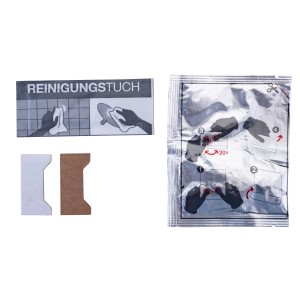 Fackelmann Kleber-Set für Bad-Accessoires: Reinigungstuch, Montagehilfe, Klebstoff für bis zu 50 kg Tragkraft.