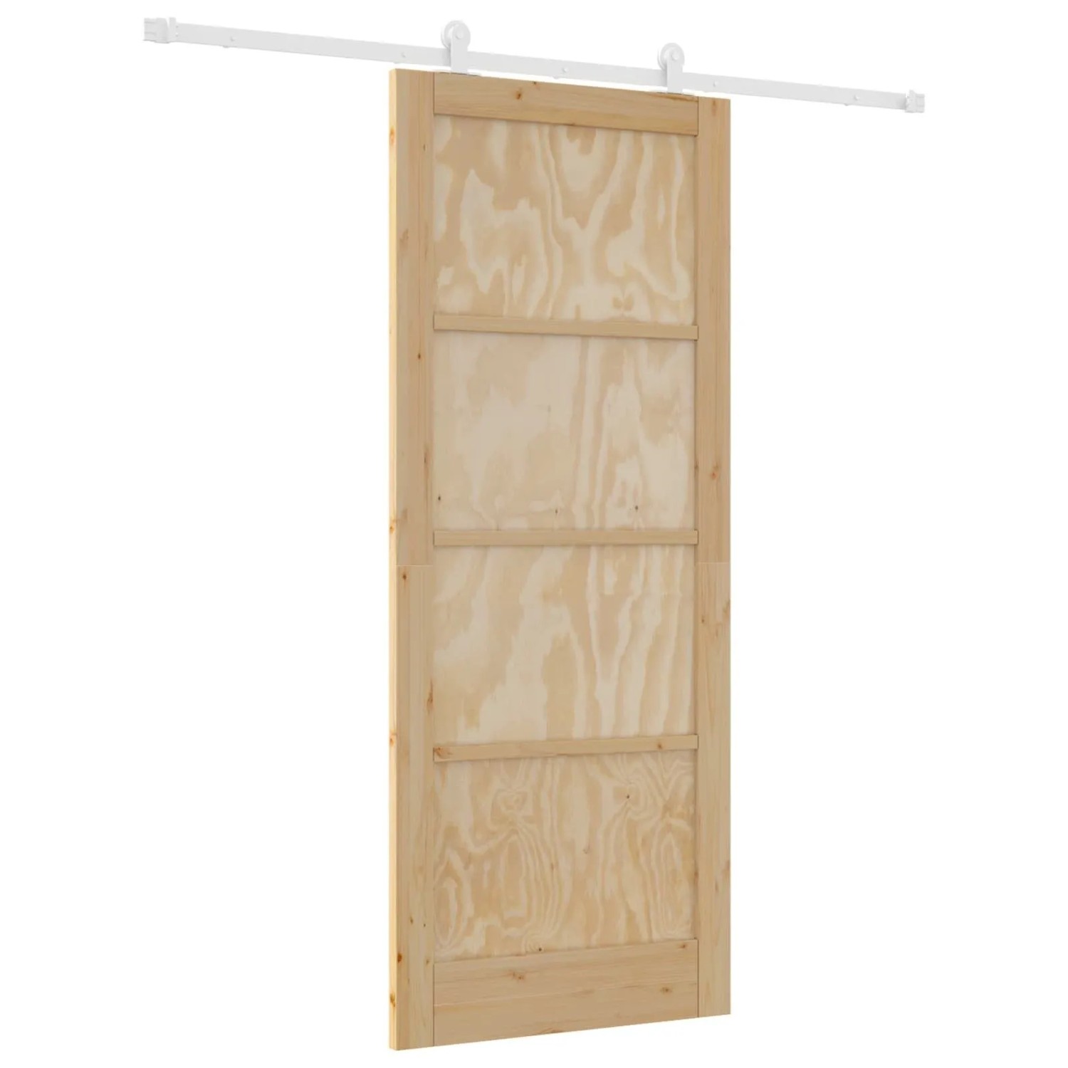 vidaXL Schiebetür Natur und Weiß 86 x 211 cm Massives Kiefernholz 3445484
