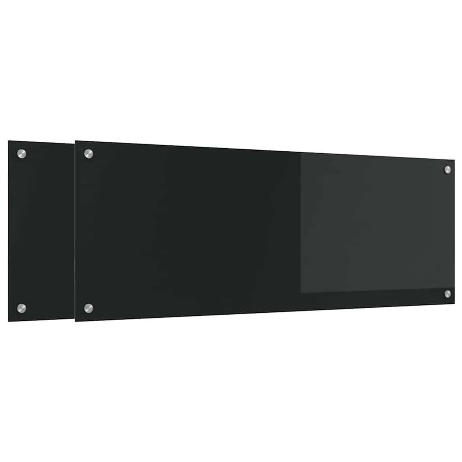 vidaXL Küchenrückwand 2 Stk Schwarz 110 x 40 cm Gehärtetes Glas 3415494