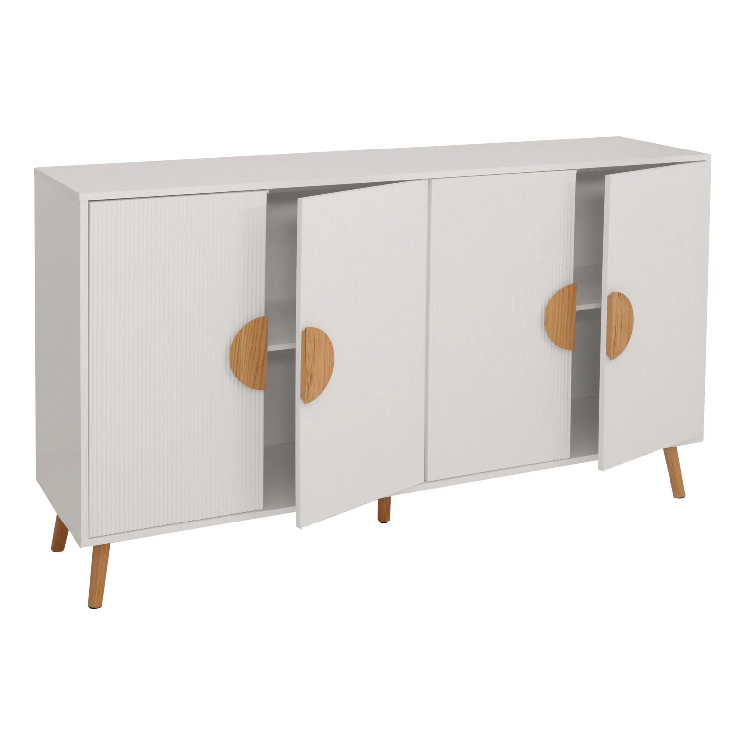 MCW Sideboard N89 Melamin Holz 88x150x40cm Weiß