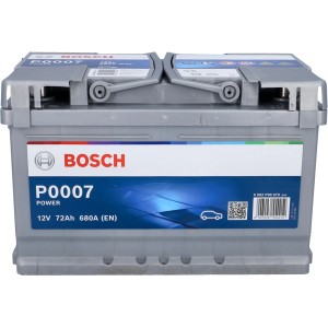Bosch PowerLine SLI 72Ah Autobatterie für zuverlässige Startleistung im Auto.