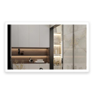Rechteckiger Aica Sanitär Badspiegel 120x70 cm mit LED-Beleuchtung und Touch-Schalter.