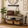 Relaxdays Schuhregal aus Eisen und MDF in Dunkelbraun für 6 Paar Schuhe im Flur.