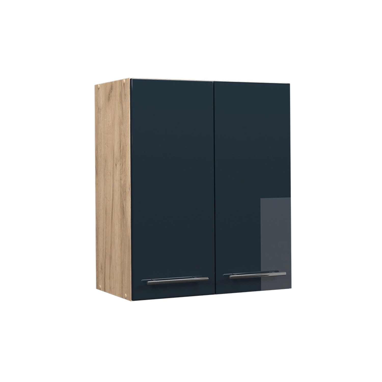 Thumbnail - Vicco Hängeschrank Fame-Line Dunkelblau Hochglanz/Goldkraft Eiche 60 cm