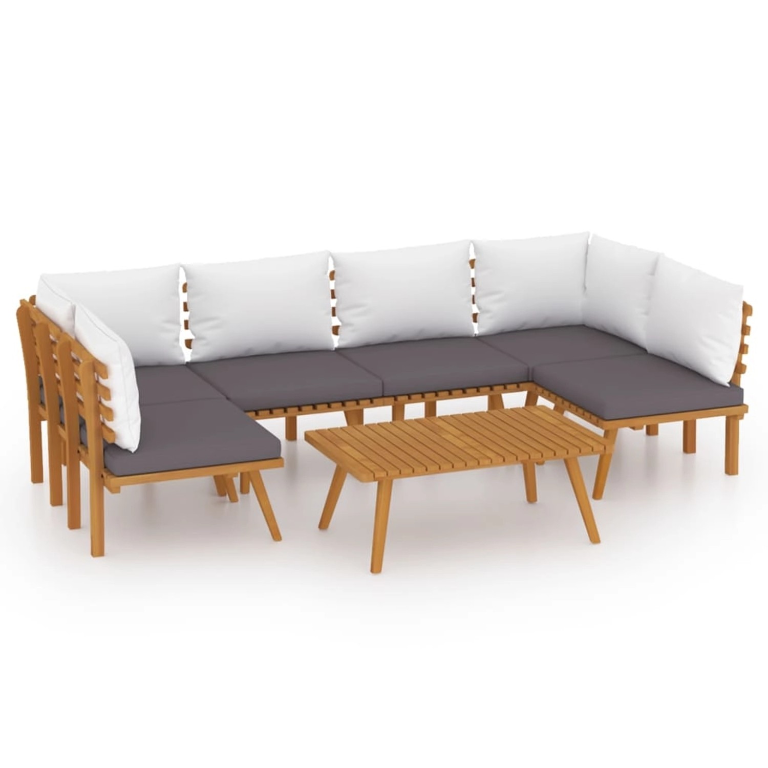 vidaXL 7-tlg Garten-Lounge-Set mit Kissen Massivholz Akazie Modell 10 günstig online kaufen