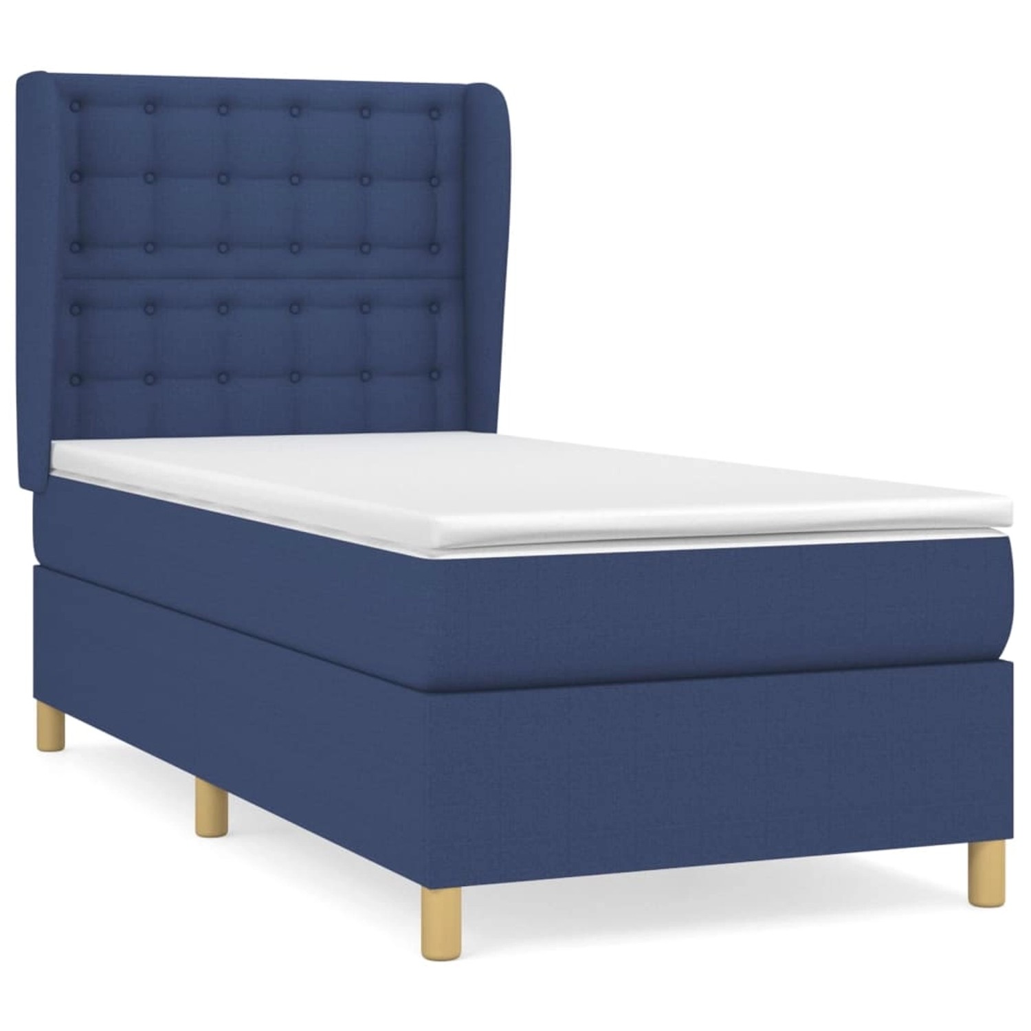 vidaXL Boxspringbett mit Matratze Blau 100x200 cm Stoff1372918 günstig online kaufen