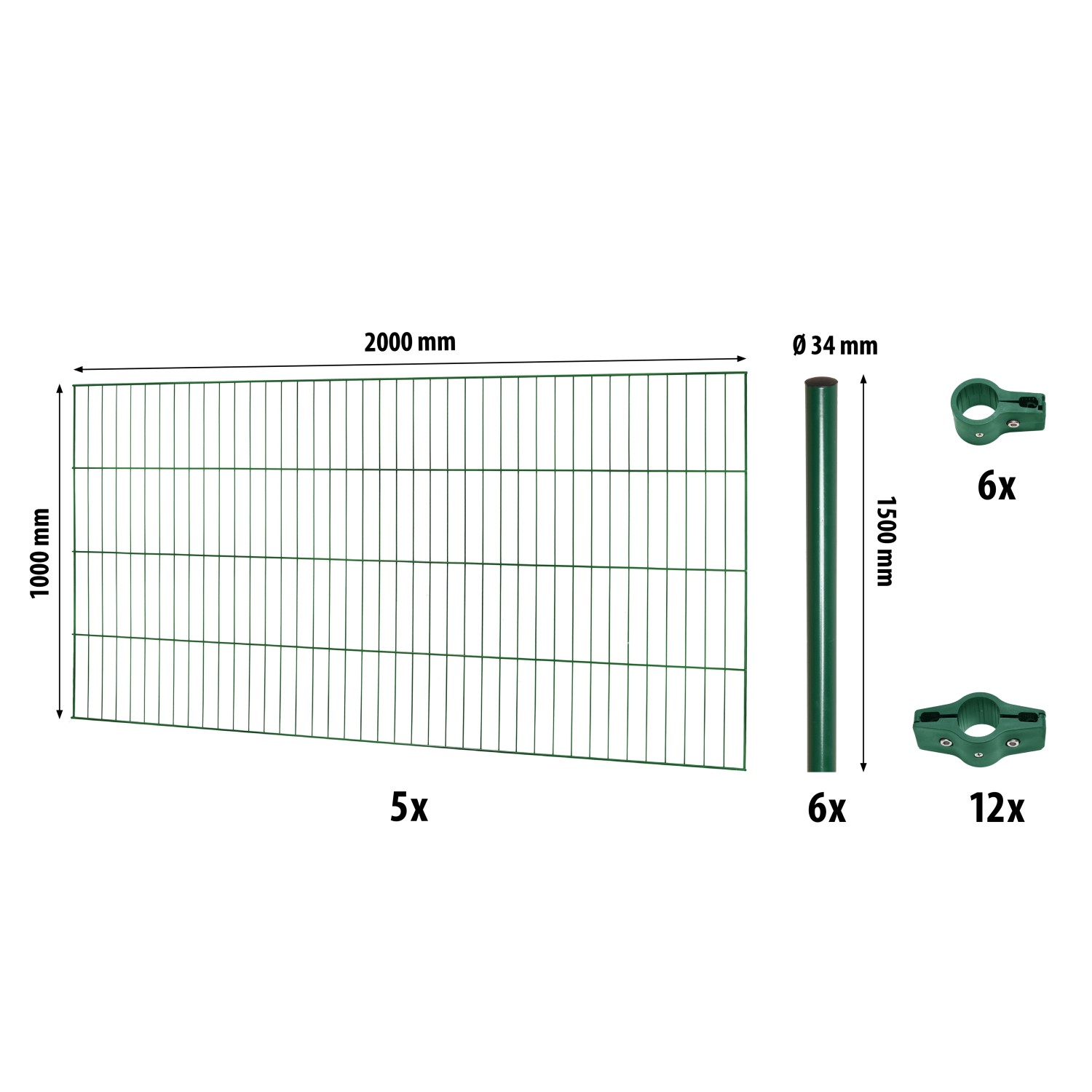 Einstabmattenzaun-Set Classic Grün 100 cm x 1000 cm günstig online kaufen