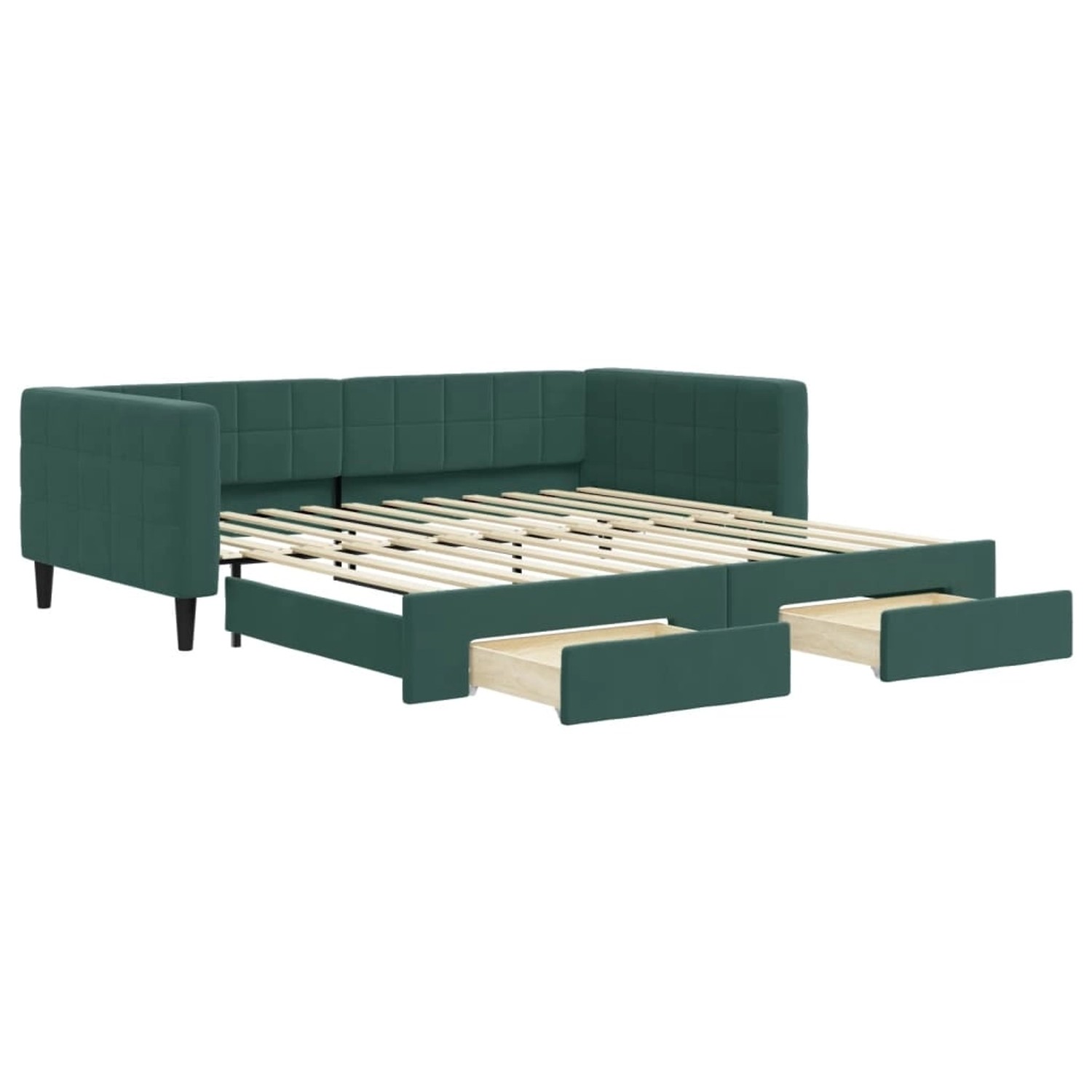 vidaXL Tagesbett Ausziehbar mit Schubladen Dunkelgrün 100x200 cm Samt189836 günstig online kaufen