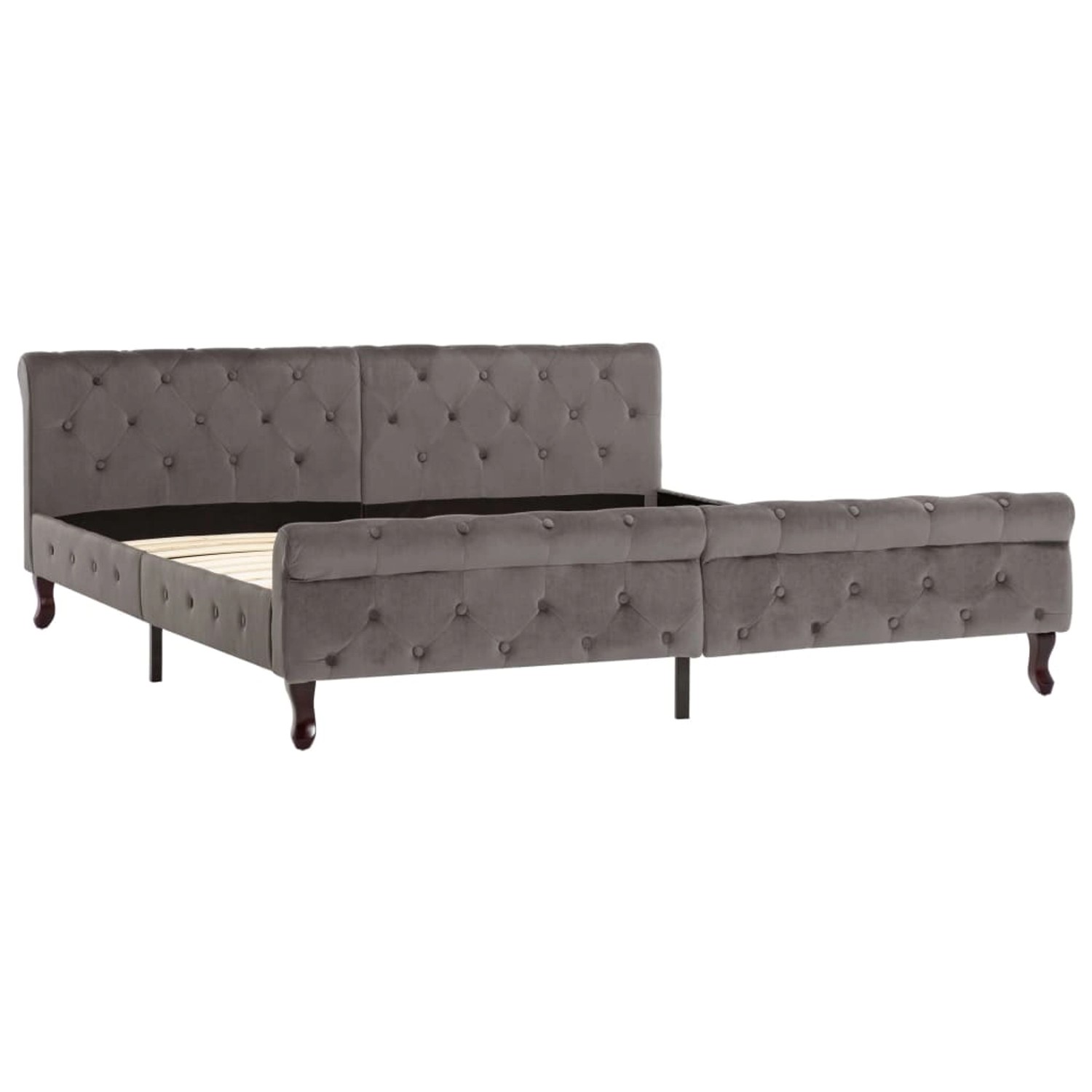 Bettgestell Grau Samt 180 X 200 Cm günstig online kaufen