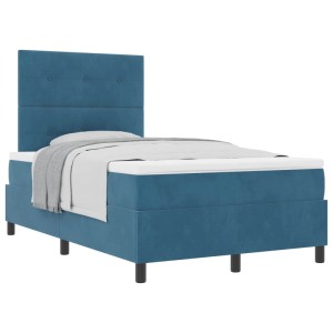 vidaXL Boxspringbett mit Matratze Dunkelblau 120 x 200 cm Stoff 3339828