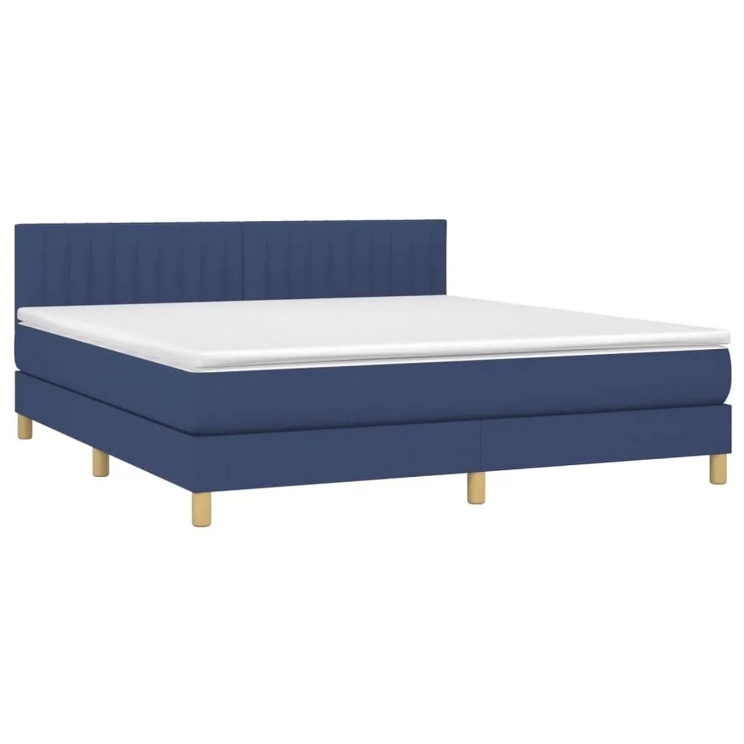 vidaXL Boxspringbett mit Matratze Blau 160x200 cm Stoff 3140791 günstig online kaufen