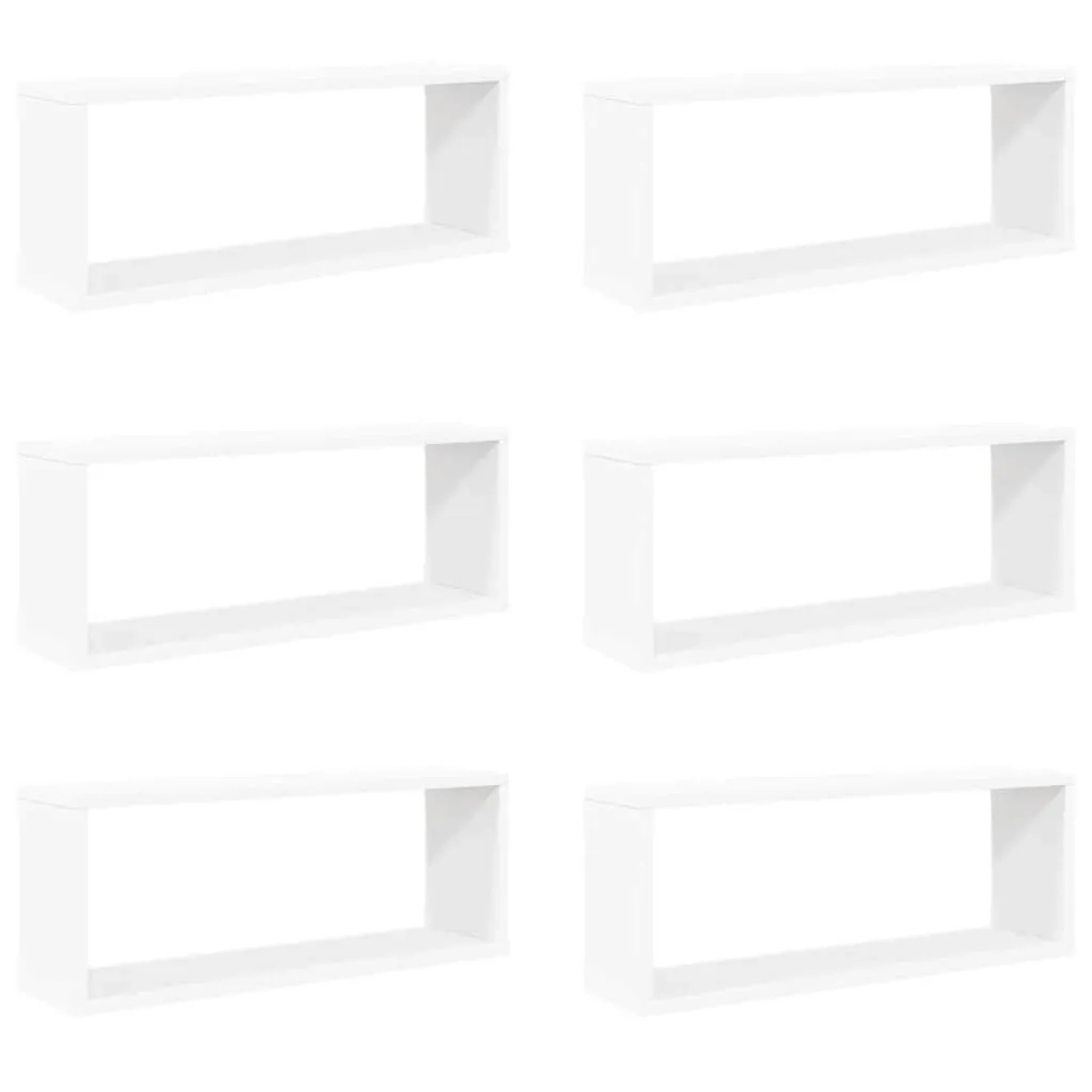 vidaXL Würfelregale 6 Stk Weiß 60x15x23 cm Holzwerkstoff 807135