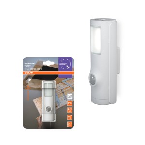 Osram LED-Nachtlicht Nightlux Torch, weiß, mit Bewegungssensor und abnehmbarer Taschenlampe.