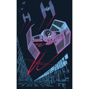 Komar Wandbild Star Wars Fighter (50x70 cm) mit TIE-Jägern im Weltraum.