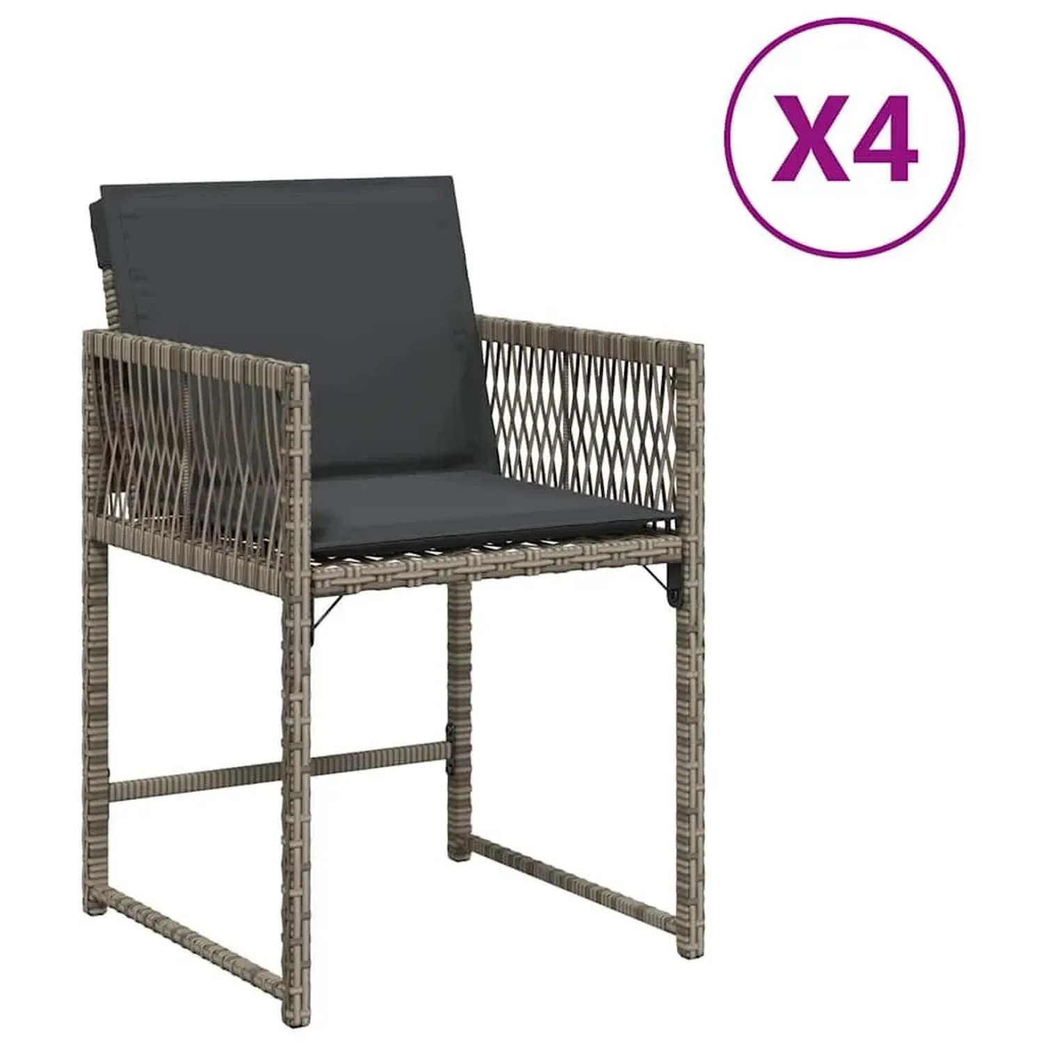 Furnicato Gartenstuhl Grau Pe Rattan Klappbar 50 5 X 54 X 79 Cm