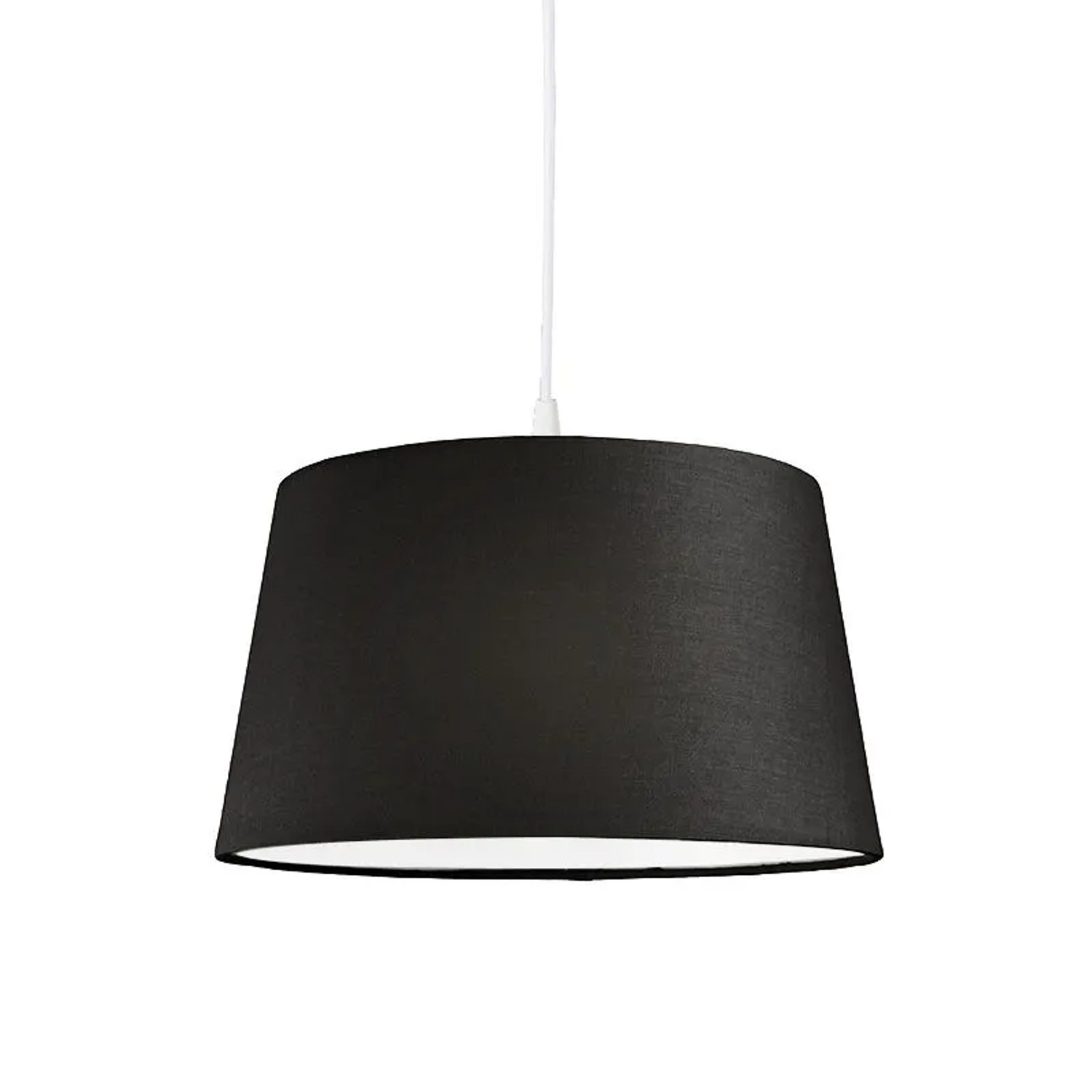 QAZQA Moderne Hängelampe Weiß mit Schwarzem Lampenschirm 45 cm Pendel