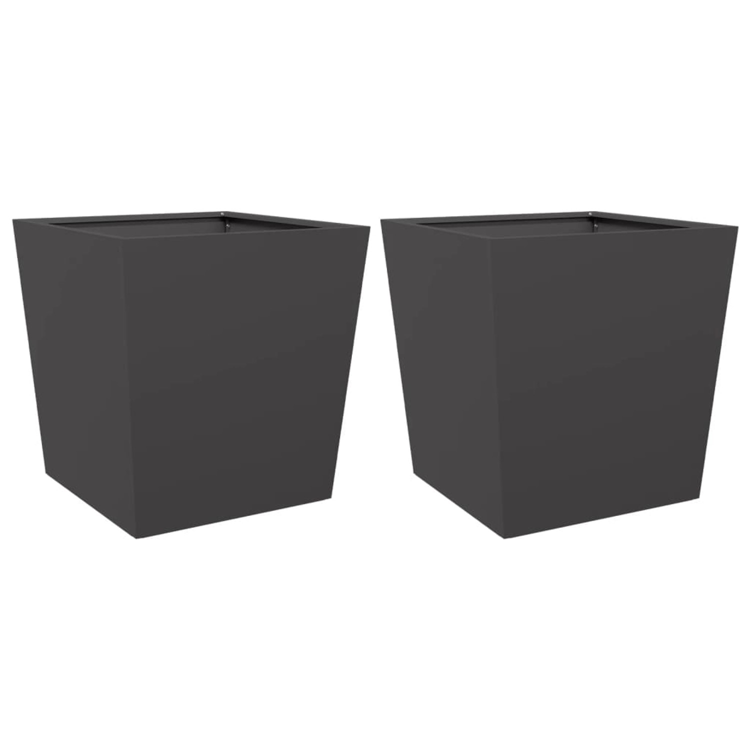 vidaXL Pflanzkübel 2 Stk Schwarz 50x50x50 cm Stahl 851067 günstig online kaufen