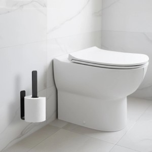 Relaxdays Ersatzrollenhalter Aluminium Schwarz Selbstklebend 22 cm x 3 cm x 6,5 cm 0,13 kg