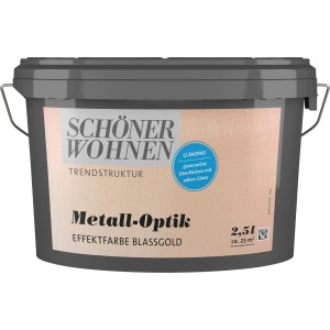 Schöner Wohnen Metall-Optik Blassgold, 2,5 l Dose Effektfarbe für glänzende Oberflächen.