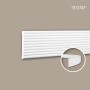Weiße, flexible Wand- und Friesleiste (200 cm) mit gerillter Oberfläche für Paneele.