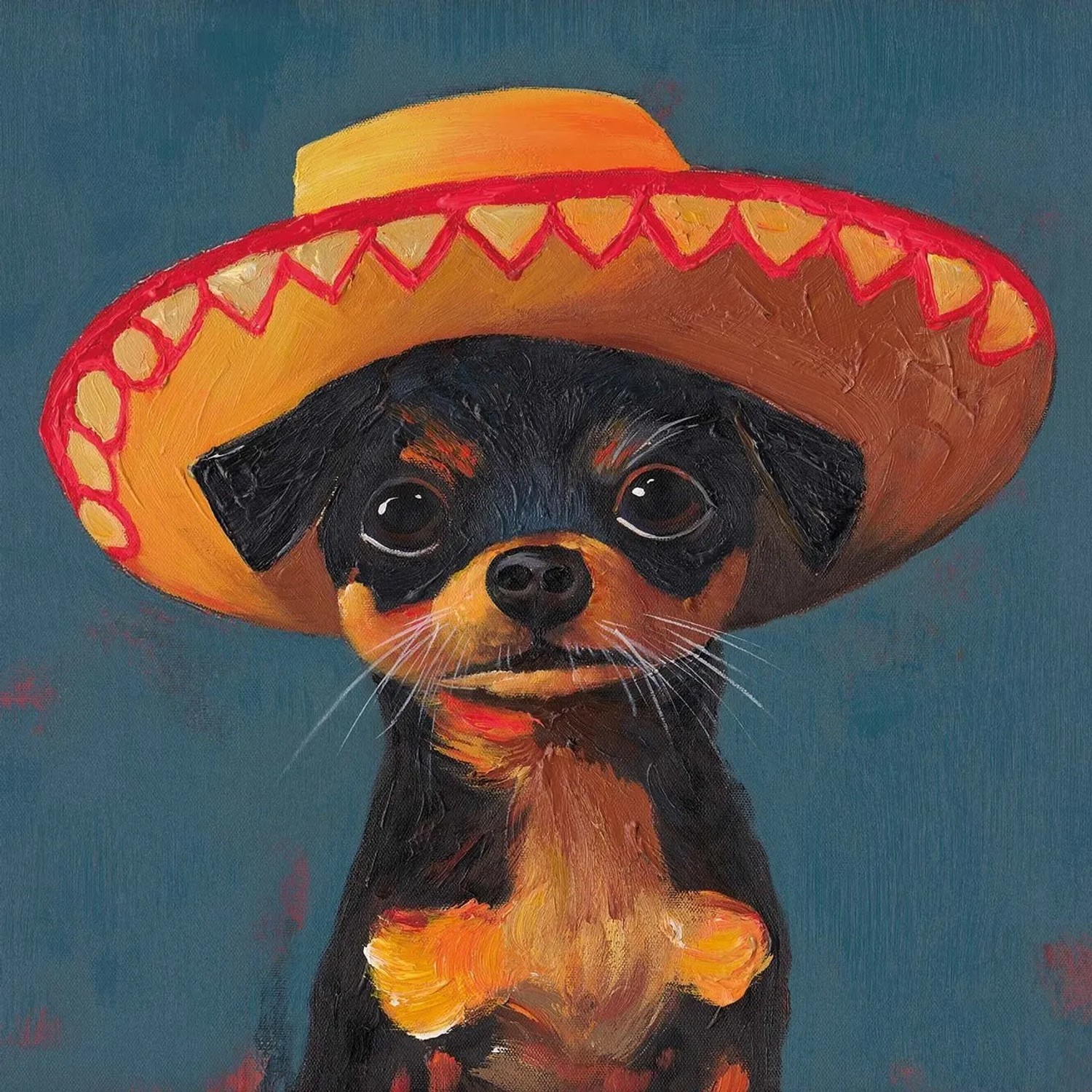 Art Universe Leinwandbild Mexican Dog 40 x 40 cm