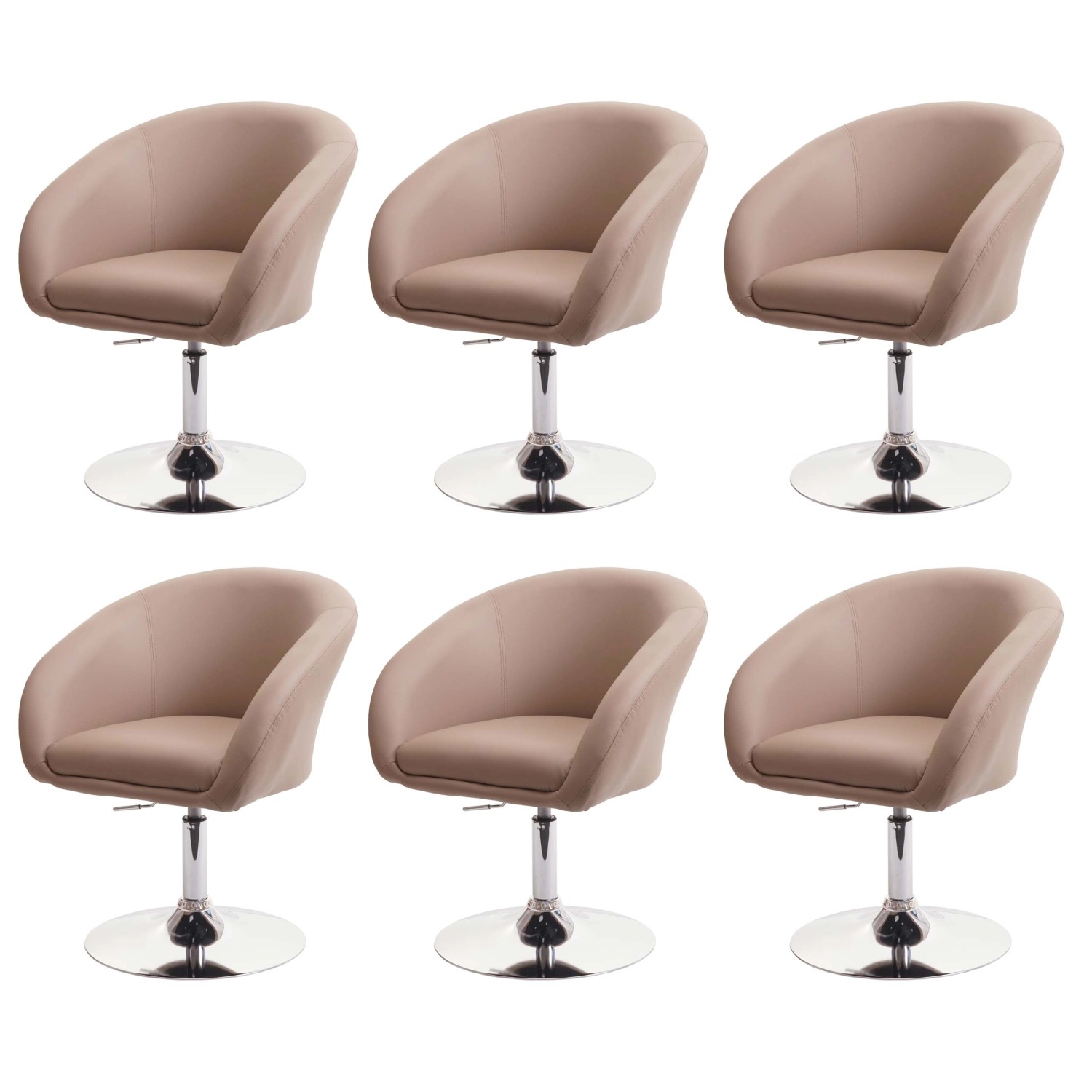 MCW Esszimmerstuhl F19 6er-Set Kunstleder Taupe günstig online kaufen