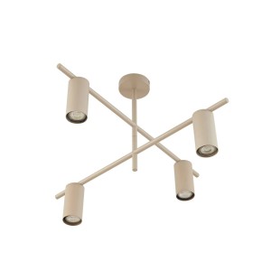 Lindby Deckenlampe Marilou Modern in Creme aus Metall 4-flammig GU10 Wohnzimmerleuchte