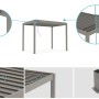 Cazeboo Piana Bioklimatische Pergola 3x2m, taupefarbenes Aluminium. Markise mit Lamellen.