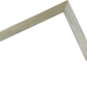 Detailansicht goldener Bilderrahmen (40x60 cm) aus Massivholz im modernen Stil.