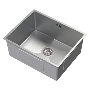 Rechteckige ML-Design Edelstahlspüle (50x40 cm) mit Siphon und einem Becken.