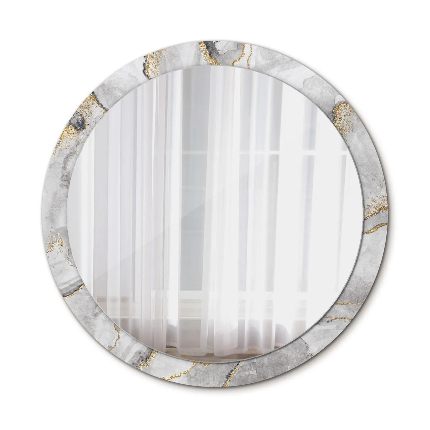 Tulup Spiegel mit Motivdruck Marmormuster 100x100 cm Runder Spiegel Aufdruc günstig online kaufen